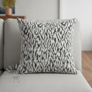 Stickat tyg jacquard Comfy Blurry Ikat grey