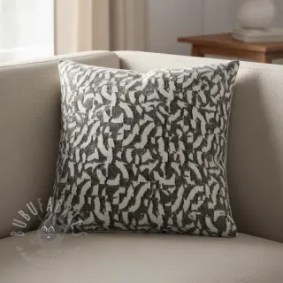 Stickat tyg jacquard Comfy Collage shapes grey