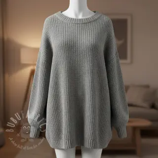 Tröjtrikå BIG KNIT light grey