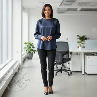 Satin SOIVÉ navy