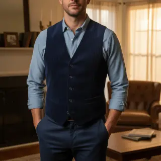 Menčester 6W WASHED STRETCH navy
