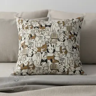 Dekorationstyg Linenlook Dogs natural
