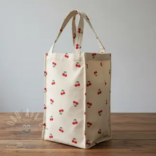 Dekorationstyg Linenlook Cherries natural