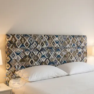 Dekorationstyg jacquard Kilim cobalt havane