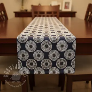 Dekorationstyg jacquard Jojoba marine