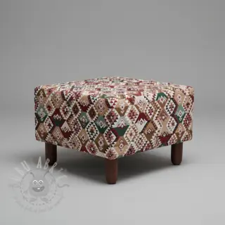 Dekorationstyg jacquard Kilim fuchsia vert