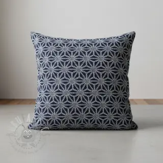 Dekorationstyg jacquard Bong marine