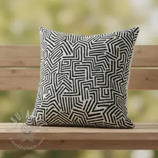 Dekorationstyg jacquard Mesopotamie allover graphite
