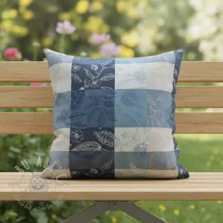 Dekorationstyg FRENCH TABLE CLOTH JACQUARD Cabosse allover indigo