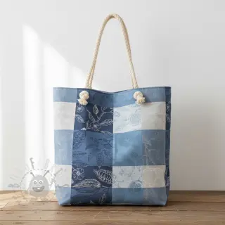 Dekorationstyg FRENCH TABLE CLOTH JACQUARD Cabosse allover indigo