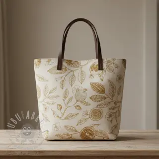 Dekorationstyg RUSTIC VINTAGE PRINT Granata peanut