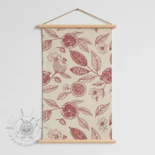 Dekorationstyg RUSTIC VINTAGE PRINT Granata groseille