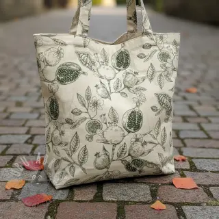 Dekorationstyg RUSTIC VINTAGE PRINT Granata kaki