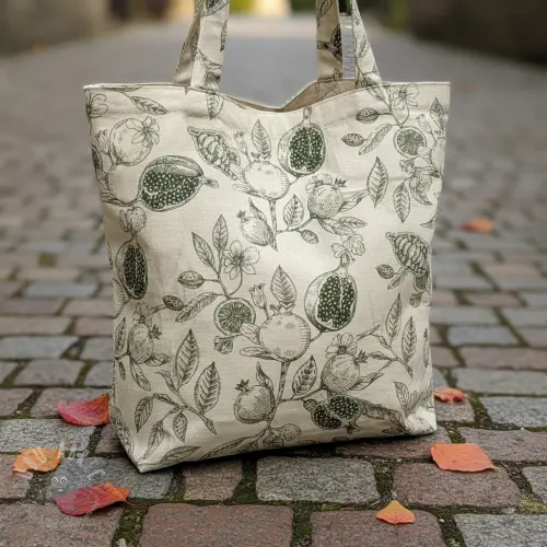 Dekorationstyg RUSTIC VINTAGE PRINT Granata kaki