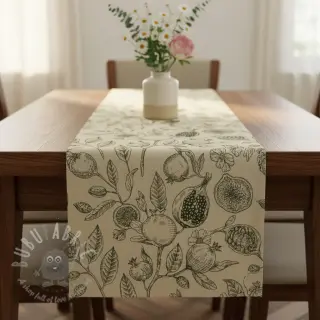 Dekorationstyg RUSTIC VINTAGE PRINT Granata kaki