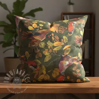 Dekorationstyg VELVET Pheasant Forest Leaf