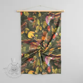 Dekorationstyg VELVET Pheasant Forest Leaf
