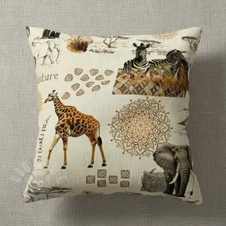 Dekorationstyg Linenlook Wildlife Safari Trip digital print