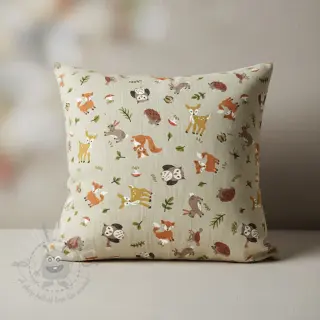 Dekorationstyg Linenlook premium Forest Friend Animal