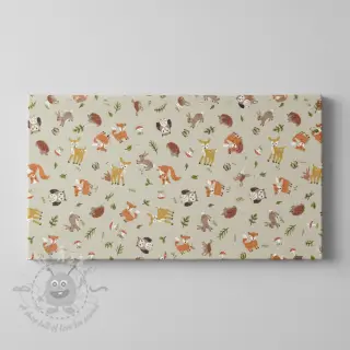 Dekorationstyg Linenlook premium Forest Friend Animal