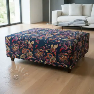 Dekorationstyg jacquard Inaya bleu