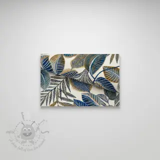 Dekorationstyg jacquard Cacao allover bleu