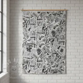 Dekorationstyg jacquard Neo noir blanc