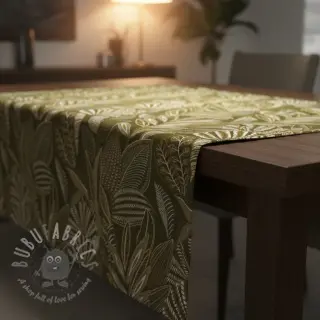 Dekorationstyg jacquard Legende kaki