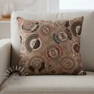 Dekorationstyg jacquard Mandala Circle Sun