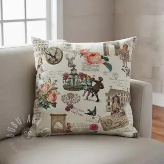 Dekorationstyg premium Linenlook Poetry Romantic Scene digital print