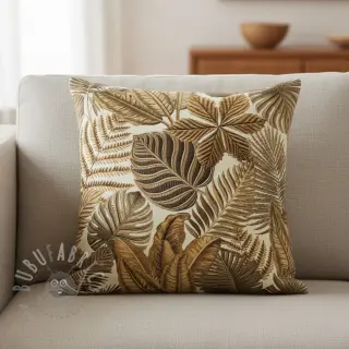 Dekorationstyg premium Leaf Embroidery digital print