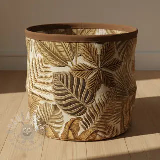 Dekorationstyg premium Leaf Embroidery digital print