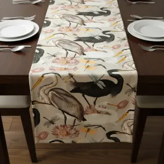 Dekoračná látka VELVET Heron bird camel