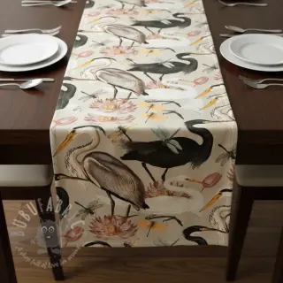 Dekorationstyg VELVET Heron bird camel