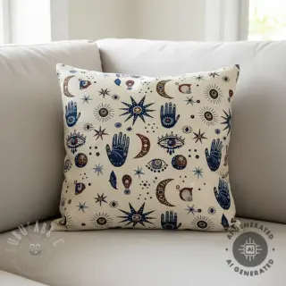 Dekorationstyg jacquard Namaste allover blanc