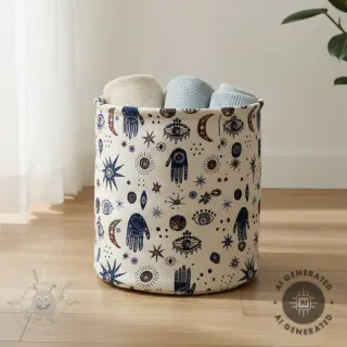 Dekorationstyg jacquard Namaste allover blanc