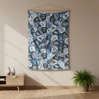 Dekoračná látka jacquard Tucan allover bleu