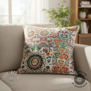 Dekorationstyg jacquard Ethnic multico
