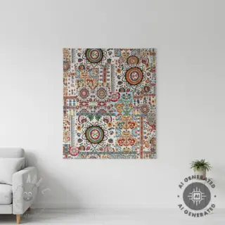 Dekorationstyg jacquard Ethnic multico