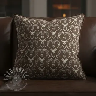 Dekorationstyg jacquard DOUBLE FACE Landhaus Deer Heart taupe