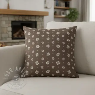 Dekorationstyg jacquard DOUBLE FACE Landhaus Edelweiss taupe