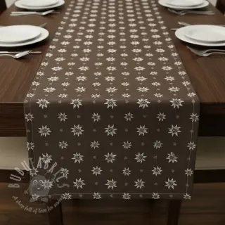 Dekorationstyg jacquard DOUBLE FACE Landhaus Edelweiss taupe