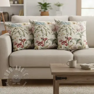 Dekorationstyg Linenlook premium Flower Dreamy Field digital print