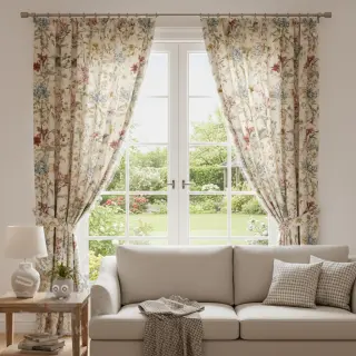 Dekorationstyg Linenlook premium Flower Dreamy Field digital print