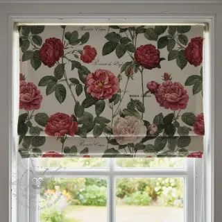 Dekorationstyg Linenlook premium Vintage Rose Garden digital print