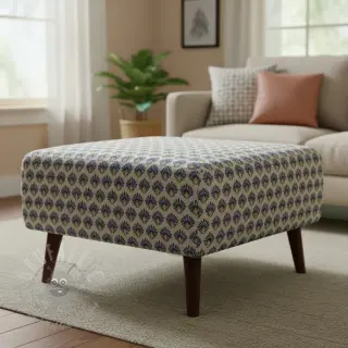 Dekorationstyg Linenlook Graphic Peacock