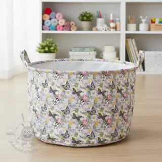 Dekorationstyg Genoveva butterfly lila digital print