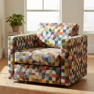 Dekorationstyg GOBELIN PREMIUM Graphic retro shapes