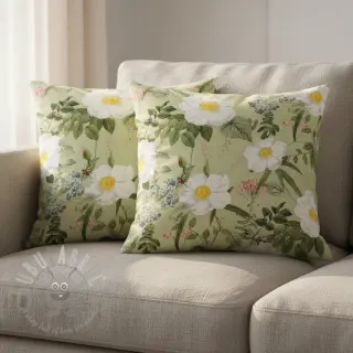 Dekorationstyg Romantic rose garden digital print