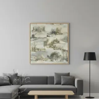 Dekorationstyg Winter landscape digital print